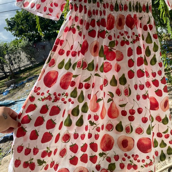 *SOLD* RARE NWT “Lisa Says Gah” Toni Fruit Print Smocked Bust Dress - Picture 12 of 16